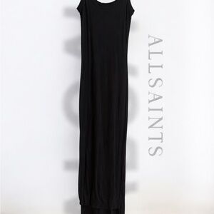 All Saints Black Maxi Dress light material
